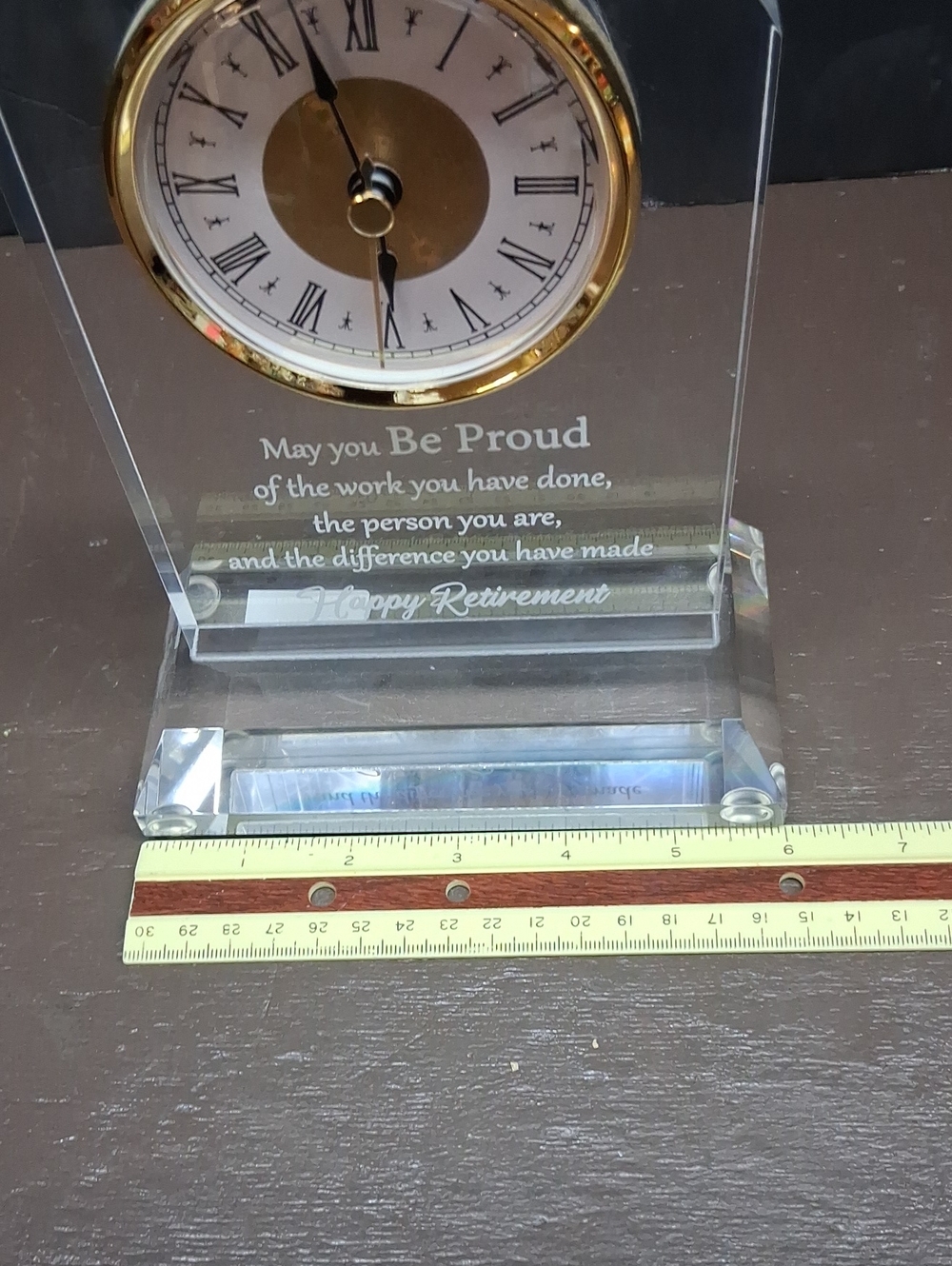 Beautiful Retirement Acrylic Clock With Second Hand. Keeps perfect time. - Picture 6 of 7